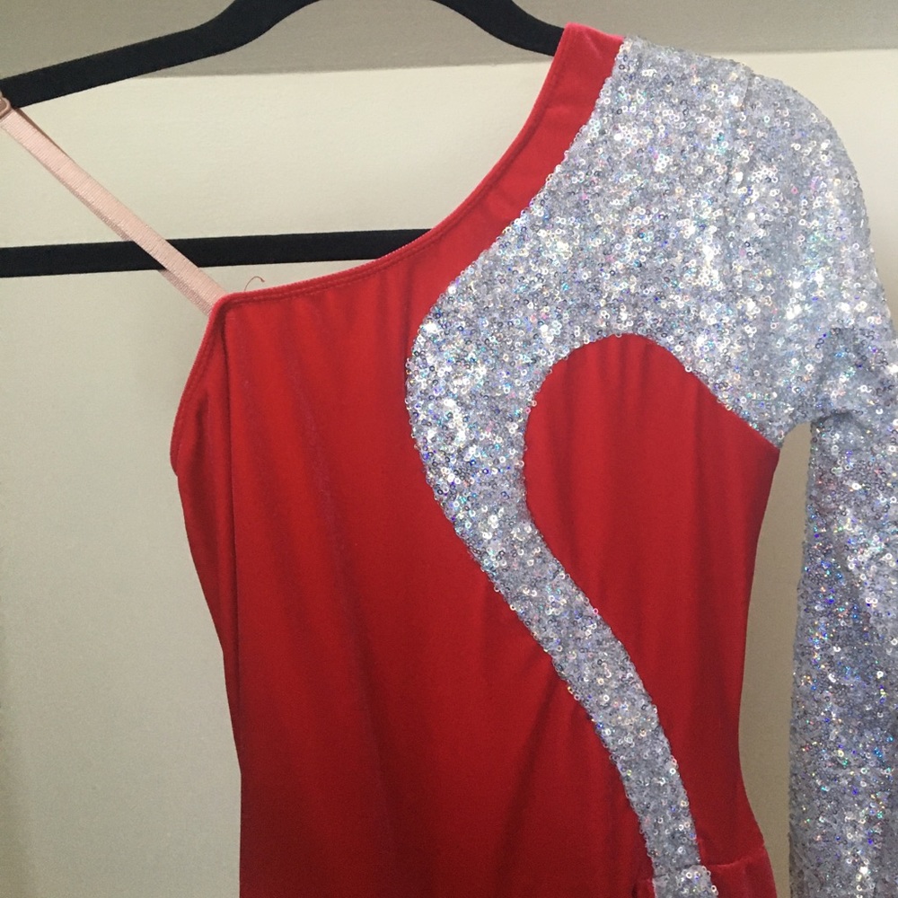 Art stone red and sequin costume